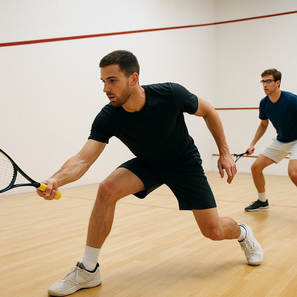 Tactique squash débutant : comment mieux se placer et gagner des points ? 3 Balle longue au fond du court au squash pour déplacer l’adversaire