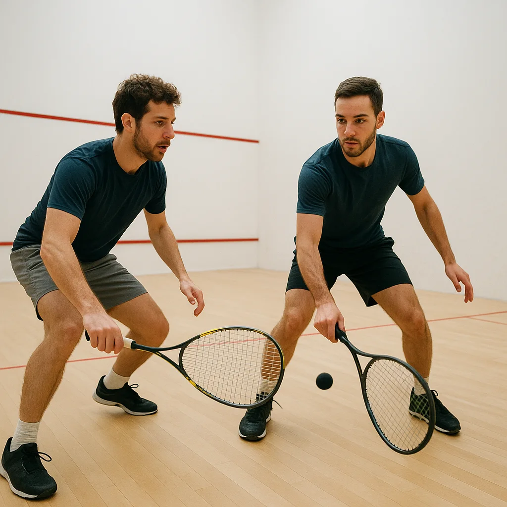 Drill de squash à deux pour améliorer les frappes