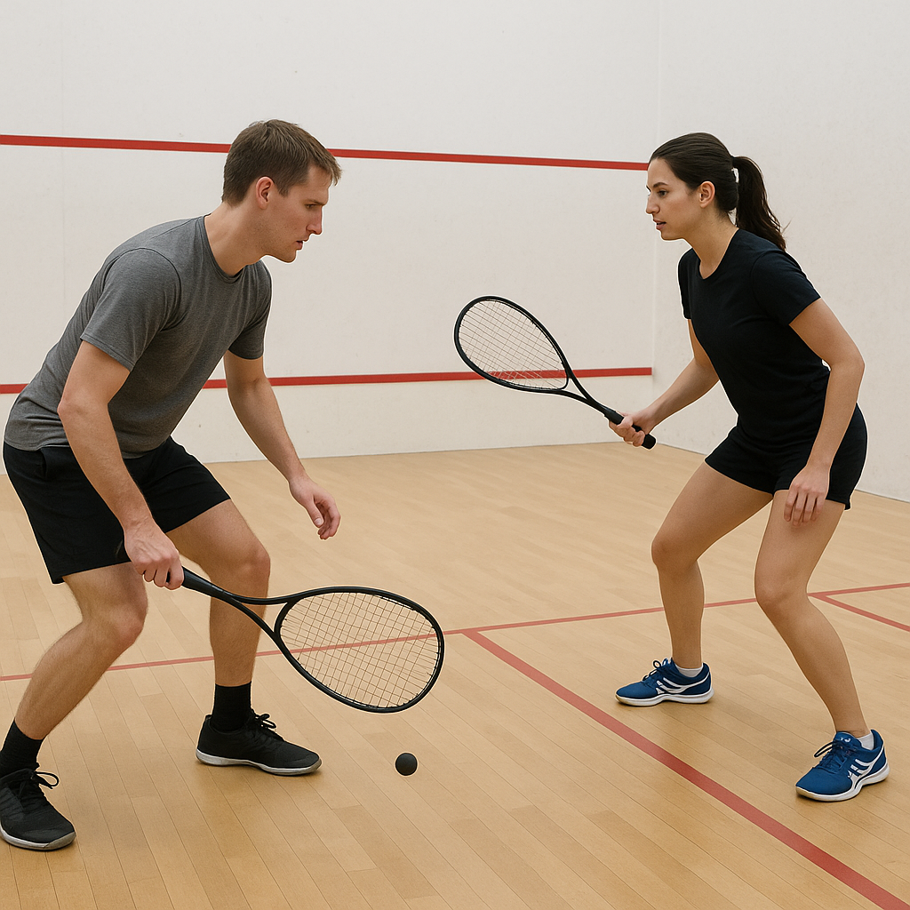 Exercice de déplacement au squash pour débutant