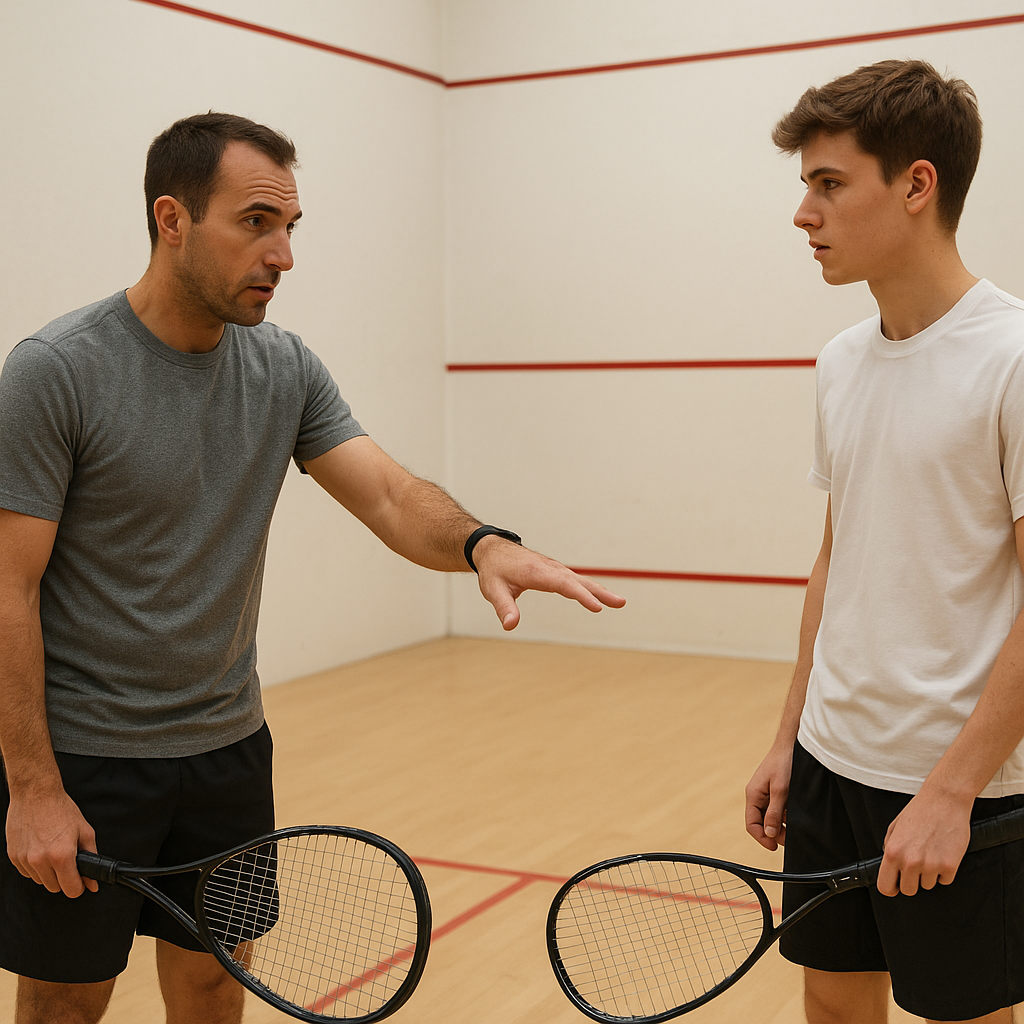 Service au squash : règles, fautes fréquentes et astuces pour bien commencer 3 Explication du service au squash par un coach