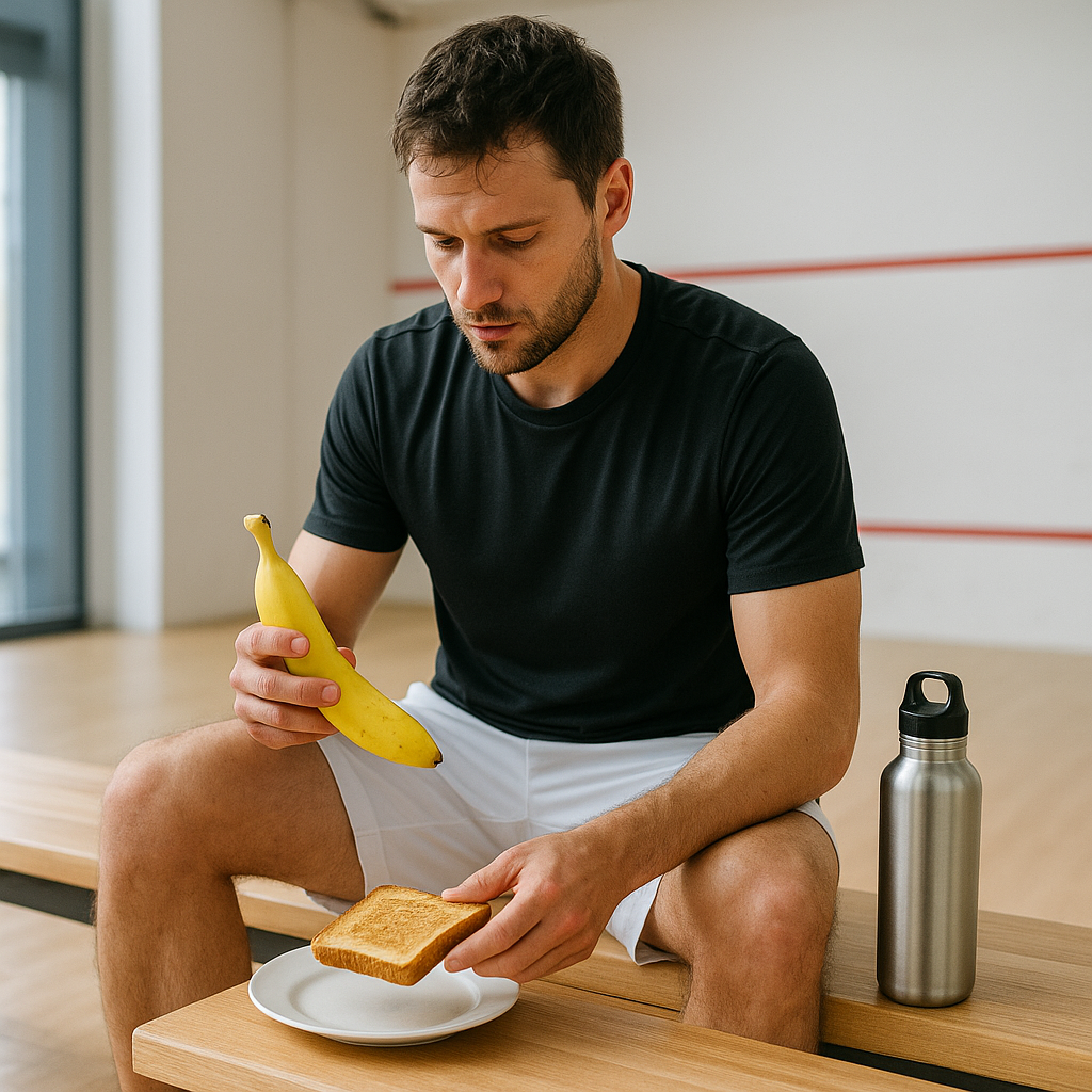 manger avant un match de squash
