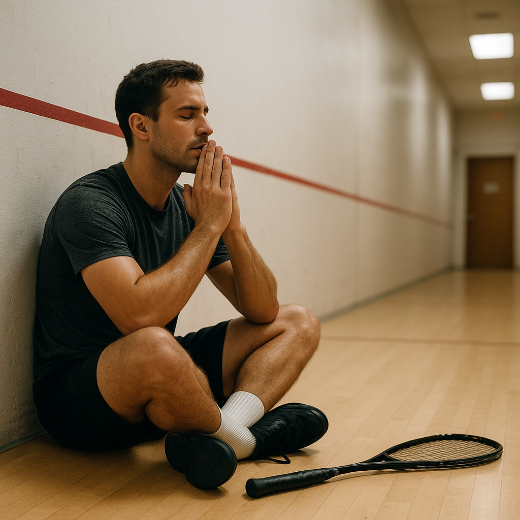 Routine de préparation mentale avant un match de squash